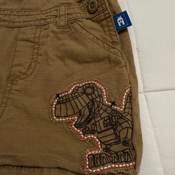 Brown Kids Overalls with Dinosaur Stitching - Picture 3 of 5